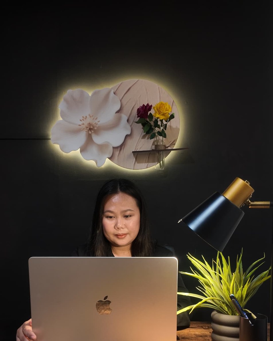 Princess Joem Geronimo working at her desk